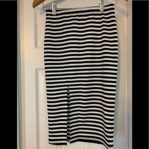 material Girl Striped Pencil Skirt w Slit Small